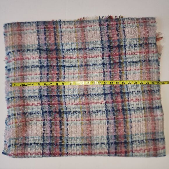 NWT Treasure & Bond Ivory Plaid Combo Fringe Blanket Scarf - Picture 6 of 6